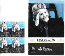 #75137 ARGENTINE,ARGENTINA 2022 POLITICAL CELEBRITY EVA PERON "EVITA" COMBO PACK BLx4+FDC+PS+BROCHURE - Neufs