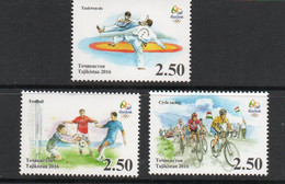 OLYMPICS - TAJIKISTAN -  2016 - RIO DE JANEIRO OLYMPICS  SET OF 3  MINT NEVER HINGED - Eté 2016: Rio De Janeiro