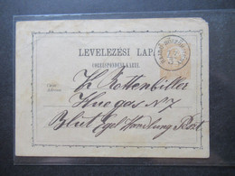 Ungarn 1873 Ganzsache Mit Stempel K1 Hajdu - Böszörmeny - Cartas & Documentos