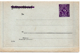 54632 - Deutsches Reich - 1922 - 2M Posthorn PGAKtenBf A Feldpost-Kartenbrief-Vordruck, Ungebraucht - Covers & Documents