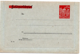 54633 - Deutsches Reich - 1922 - 12M Schnitter PGAKtenBf A Feldpost-Kartenbrief-Vordruck, Ungebraucht - Lettres & Documents