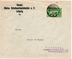 54640 - Deutsches Reich - 1923 - 300M Ziffer A Bf POESSNECK -> Leipzig - Covers & Documents