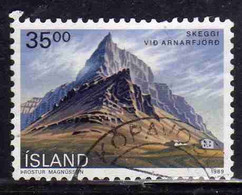 ISLANDA ICELAND ISLANDE ISLAND 1989 LANDSCAPES MOUNT SKEGGI ARNARFJORD 35.00k USED USATO OBLITERE' - Oblitérés