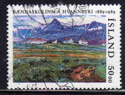 ISLANDA ICELAND ISLANDE ISLAND 1989 AGRICULTURAL COLLEGE AT HVANNEYRI 50.00k USED USATO OBLITERE' - Oblitérés