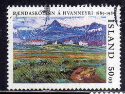 ISLANDA ICELAND ISLANDE ISLAND 1989 AGRICULTURAL COLLEGE AT HVANNEYRI 50.00k USED USATO OBLITERE' - Oblitérés