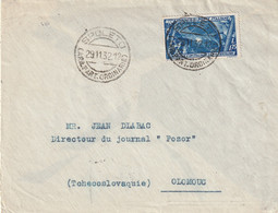 LETTERA 1932 L.1,25 X ANNUALE TIMBRO SPOLETO VIAGGIO INAUGURALE ARRIVO PRAHA (MZ1093 - Poststempel