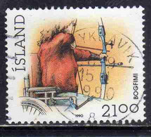 ISLANDA ICELAND ISLANDE ISLAND 1990 SPORTS ARCHERY SPORT 21.00k USED USATO OBLITERE' - Gebruikt