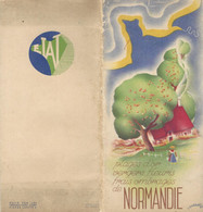 NORMANDIE-CARTE-DEPLIANT-EDITION SPECIALE DES CHEMINS DE FER DE L'ETAT-1935-LE TREPORT-DIEPPE-VEULES-FECAMP-HONFLEUR... - Folletos/Cuadernillos Turísticos