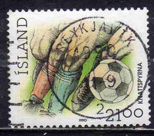 ISLANDA ICELAND ISLANDE ISLAND 1990 SPORTS SOCCER SPORT 21.00k USED USATO OBLITERE' - Used Stamps