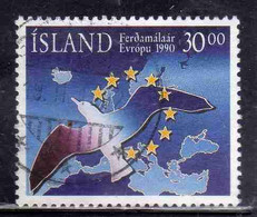 ISLANDA ICELAND ISLANDE ISLAND 1990 EUROPEAN TOURISM YEAR 30.00k USED USATO OBLITERE' - Gebraucht