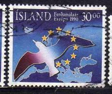 ISLANDA ICELAND ISLANDE ISLAND 1990 EUROPEAN TOURISM YEAR 30.00k USED USATO OBLITERE' - Used Stamps