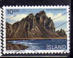 ISLANDA ICELAND ISLANDE ISLAND 1990 LANDSCAPE VESTRAHORN 10.00k USED USATO OBLITERE' - Gebruikt