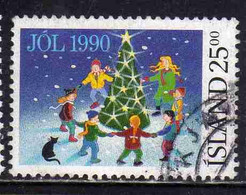 ISLANDA ICELAND ISLANDE ISLAND 1990 CHRISTMAS NATALE NOEL WEIHNACHTEN NAVIDAD 25.00k USED USATO OBLITERE' - Gebraucht