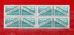 San. MARINO ** -1967 - PACCHI POSTALI - Lire 1000-. Unif. 47. MNH** Quartina - Paquetes Postales