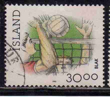 ISLANDA ICELAND ISLANDE ISLAND 1990 SPORTS VOLLEYBALL SPORT 30.00k USED USATO OBLITERE' - Used Stamps