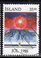 ISLANDA ICELAND ISLANDE ISLAND 1991 CHRISTMAS NATALE NOEL WEIHNACHTEN NAVIDAD JOL 35.00k USED USATO OBLITERE' - Gebruikt