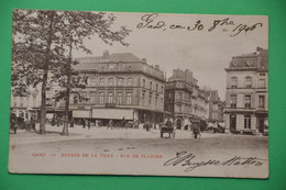 Gand1906: Entrée De La Ville, Rue De Flandre Très Animée Avec Attelages - Gent