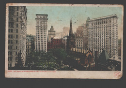 New York - Sky Scrapers Overshadowing Trinity Church - 1908 - Viste Panoramiche, Panorama