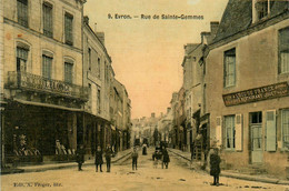 évron * La Rue Ste Gemmes * Commerce Magasin LELONG * Café Restaurant A L'écu De France * Toilée Colorisée - Evron