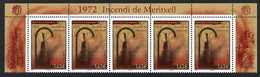 ANDORRA ANDORRE (2022) 1972 Incendi / Incendie Du Sanctuaire De Meritxell, Vierge, Patronne, Verge - Mint Strip MNH - Unused Stamps