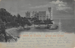 CPA ITALIE UN SALUTO DA TRIESTE GRUSS AUS TRIEST  MIRAMARE - Trieste