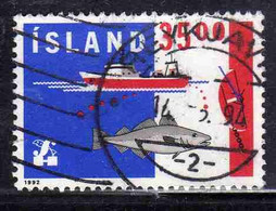 ISLANDA ICELAND ISLANDE ISLAND 1992 FISHING BOAT FISH 35.00k USED USATO OBLITERE' - Oblitérés