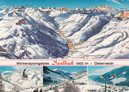 A18072 - WINTERSPORTGEBIET SAALBACH WINTER SPORTS STAMP POST CARD USED SENT TO VIENNA AUSTRIA - Saalbach