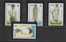 Montserrat 1989 Uniformes Militaires 701-04, 4 Val ** MNH - Montserrat