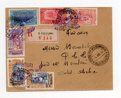 !!! COTE DES SOMALIS, LETTRE RECO PAR AVION DE 1931 CACHET DJIBOUTI SERVICE ADDIS - Cartas & Documentos