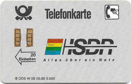 Germany - ISDN - W08-05.1989 - 20U, 5.000ex, Used - W-Series : Pubblicitarie Delle D. Bundespost