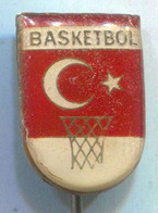 Basketball Pallacanestro Baloncesto - Turkey  Federation, Vintage Pin, Badge, Abzeichen - Basketball