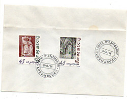 Luxembourg-- FDC --1974 -- Art Gothique  (2 Val ) .......pli Horizontal.................à Saisir - FDC