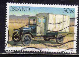 ISLANDA ICELAND ISLANDE ISLAND 1992 MAIL TRANSPORT CAR RE 231 1933 30.00k USED USATO OBLITERE' - Oblitérés