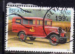 ISLANDA ICELAND ISLANDE ISLAND 1992 MAIL TRUCKS 30.00k USED USATO OBLITERE' - Used Stamps