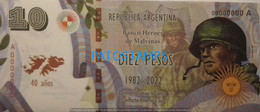 192451 BILLETE FANTASY TICKET 10 BANK ARGENTINA UK WAR ISLAS MALVINAS FALKLAND ISLANDS SOLDIER NO POSTCARD - Alla Rinfusa - Banconote