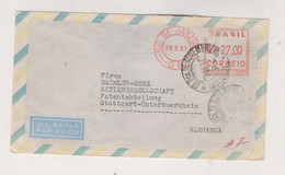 BRAZIL RIO DE JANEIRO   1961 Nice Airmail  Registered Cover To Germany Meter Stamp - Lettres & Documents