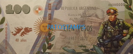 192454 BILLETE FANTASY TICKET 100 BANK ARGENTINA UK ISLAS MALVINAS FALKLAND ISLANDS SOLDIER SHIP AVIATION NO POSTCARD - Mezclas - Billetes