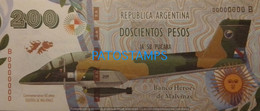 192456 BILLETE FANTASY TICKET 200 BANK ARGENTINA UK ISLAS MALVINAS FALKLAND ISLANDS AVIATION NO POSTCARD - Alla Rinfusa - Banconote