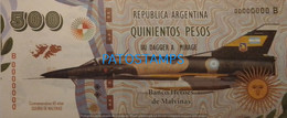 192457 BILLETE FANTASY TICKET 500 BANK ARGENTINA UK ISLAS MALVINAS FALKLAND ISLANDS AVIATION DAGGER A MIRAGE NO POSTCARD - Vrac - Billets