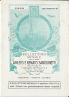 BOLLETTIMO MENSILE AMLETO E RENATO SANGUINETTI - MILANO 1941 - Italië