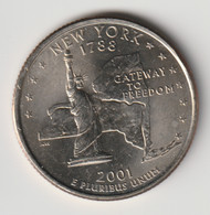 U.S.A. 2001 P: Quarter, New York, KM 318 - 1999-2009: State Quarters