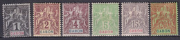 GABON - 1904 - YVERT N° 16/19+21/22 * MH (LE 22 EST SANS GOMME) - COTE = 48 EUR. - - Unused Stamps