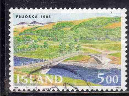 ISLANDA ICELAND ISLANDE ISLAND 1992 BRIDGES FNJOSKA 5.00k USED USATO OBLITERE' - Used Stamps
