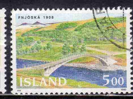 ISLANDA ICELAND ISLANDE ISLAND 1992 BRIDGES FNJOSKA 5.00k USED USATO OBLITERE' - Gebruikt