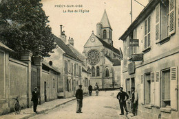 Précy Sur Oise * Débit De Tabac Tabacs TABAC * La Rue De L'église * Villageois - Précy-sur-Oise