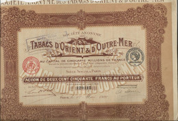 TABACS D'ORIENT ET D'OUTRE MER - LOT DE 2 ACTIONS DE 250 FRS - ANNEE 1920 - Africa