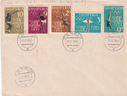 ALBANIA 1962 - CERRIK Cancel - Mi 576-580 - On Enveloppe - Albania