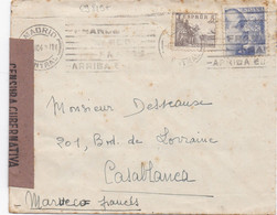 29819# ESPAGNE LETTRE LYCEE FRANCAIS CENSURE CENSURA CUBERNATIVA MADRID 1942 Pour CASABLANCA MAROC MARUECO FRANCES - Bolli Di Censura Nazionalista