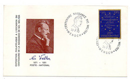 Luxembourg --1971 --- 100° Anniversaire Naissance  Nic Welter (poète)......timbre ...cachet MERSCH.......à Saisir - Covers & Documents