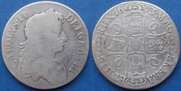 UK - Silver Crown 1673 KM# 435 Charles II (1660-1685) - Edelweiss Coins - Other & Unclassified